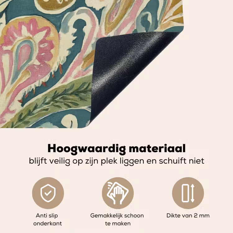 Patroon - Kleurrijk - Sierlijk - Groen Inductie beschemer met haakjes klein -ky-onderkant-nl