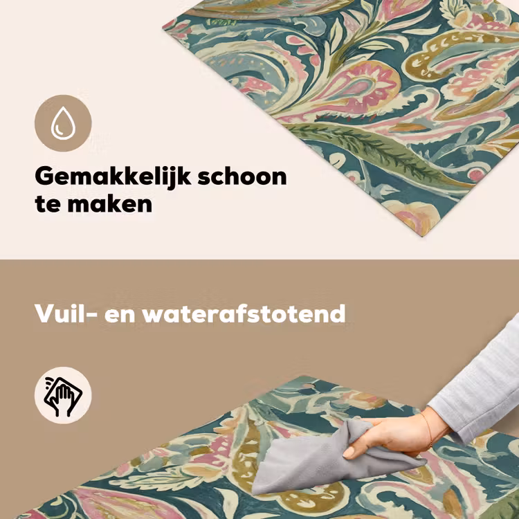 Patroon - Kleurrijk - Sierlijk - Groen Inductie beschemer met haakjes klein -ky-schoon-nl