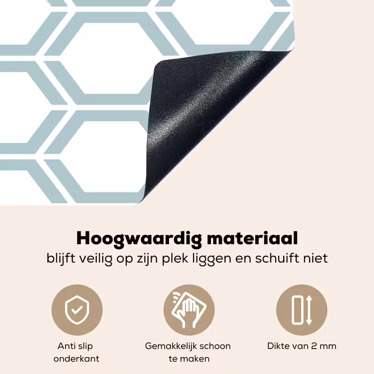 Patroon - Lijn - Design - Hexagon Inductie beschemer met haakjes klein 777 -ky-onderkant-nl