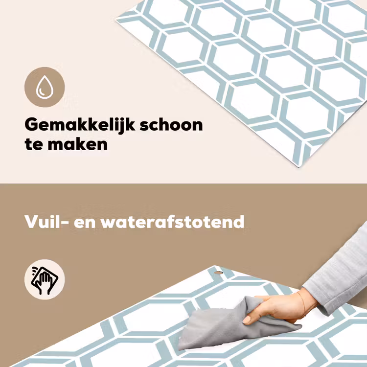 Patroon - Lijn - Design - Hexagon Inductie beschemer met haakjes klein 777 -ky-schoon-nl
