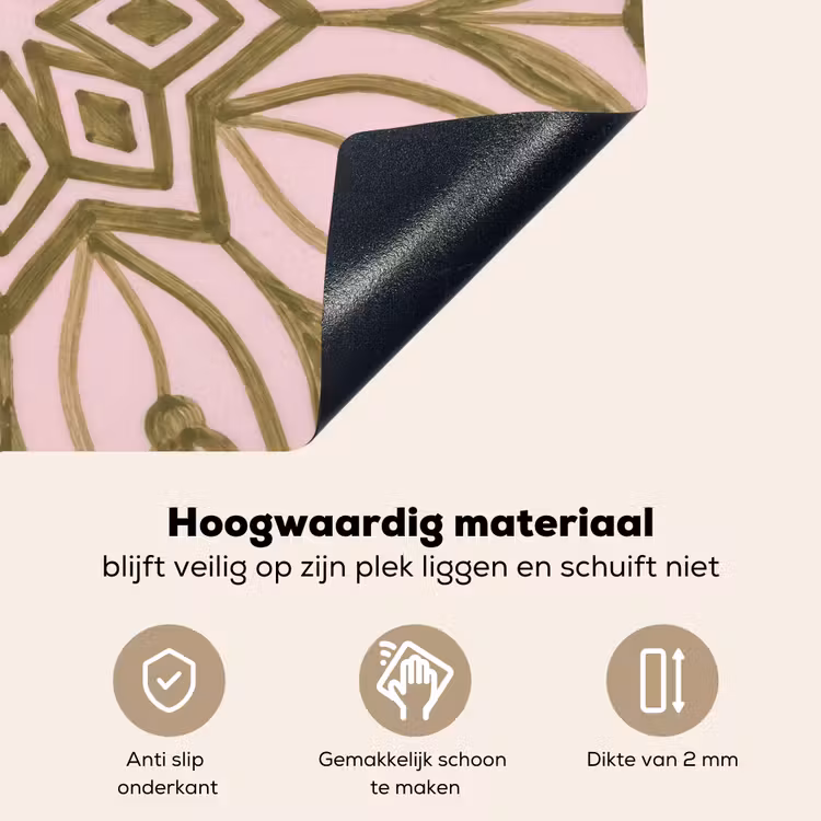 Patroon - Mandala - Decoratie - Abstract - Groen Inductie beschemer met haakjes klein -ky-onderkant-nl