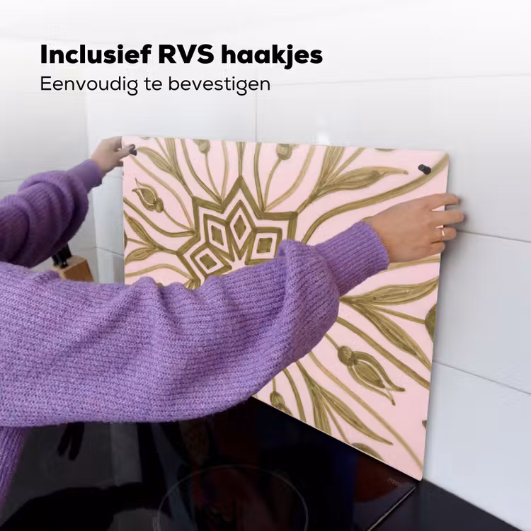 Patroon - Mandala - Decoratie - Abstract - Groen Inductie beschemer met haakjes klein -ky-ophangen-nl