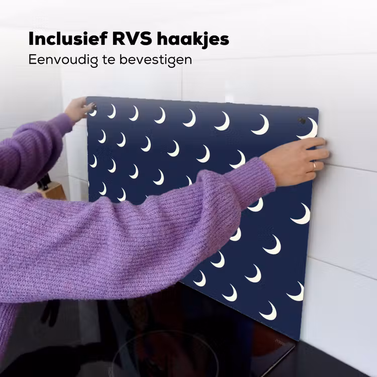 Patroon - Manen - Blauw Inductie beschemer met haakjes klein 777 -ky-ophangen-nl