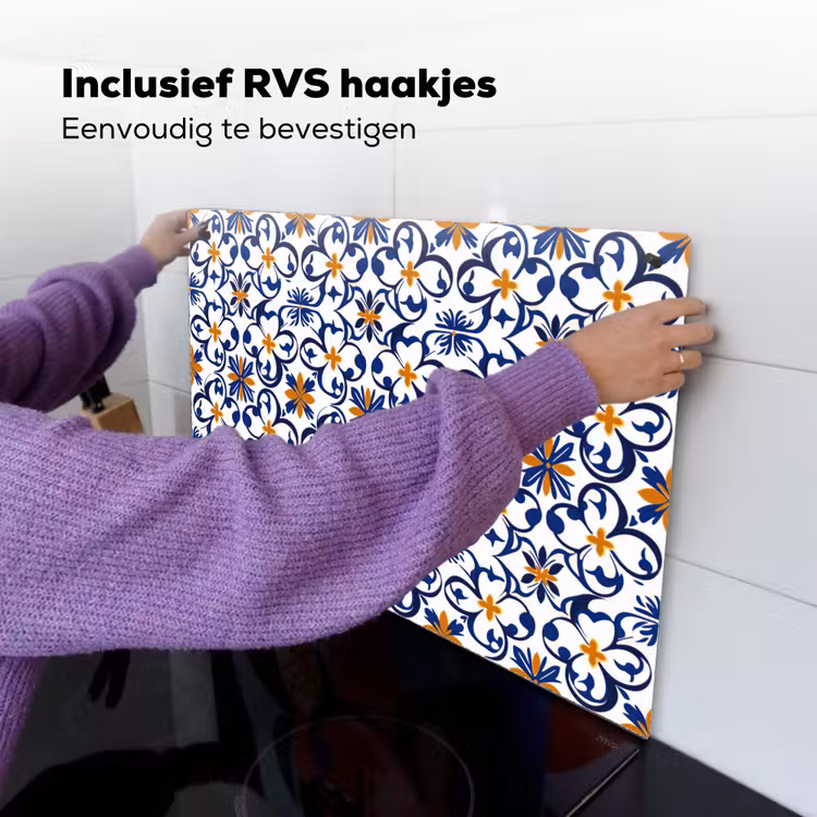 Patroon - Modern - Kleurrijk Inductie beschemer met haakjes klein 777 -ky-ophangen-nl