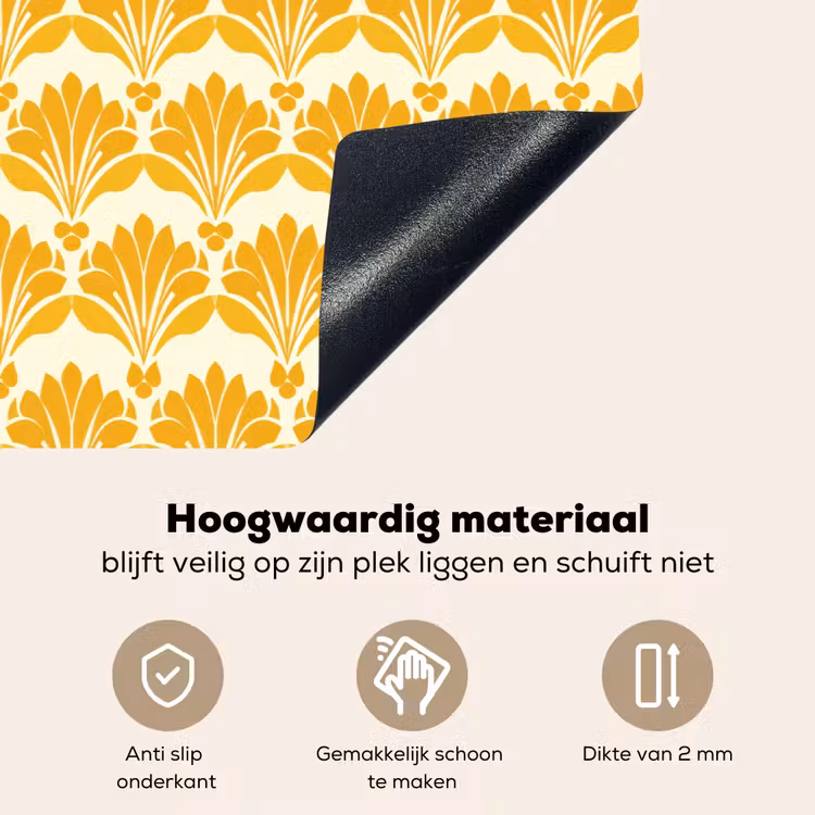 Patroon - Motief - Geel Inductie beschemer met haakjes klein 777 -ky-onderkant-nl