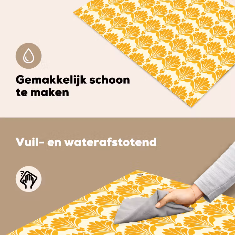 Patroon - Motief - Geel Inductie beschemer met haakjes klein 777 -ky-schoon-nl