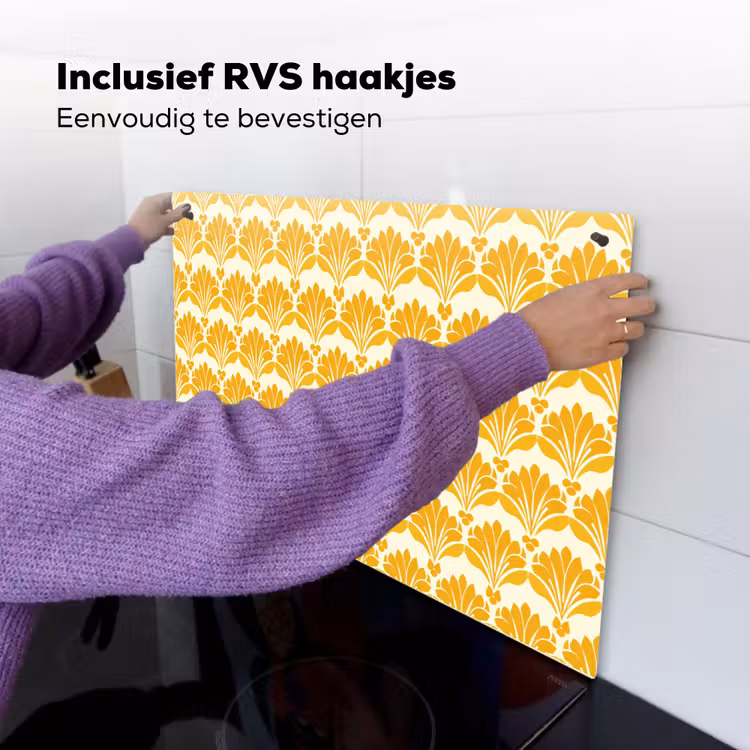Patroon - Motief - Geel Inductie beschemer met haakjes klein 777 -ky-ophangen-nl