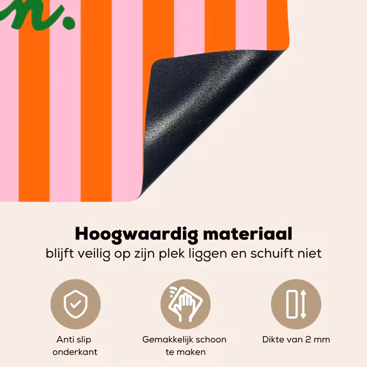 Patroon - Oranje - Fijn - Strepen Inductie beschemer met haakjes klein -ky-onderkant-nl