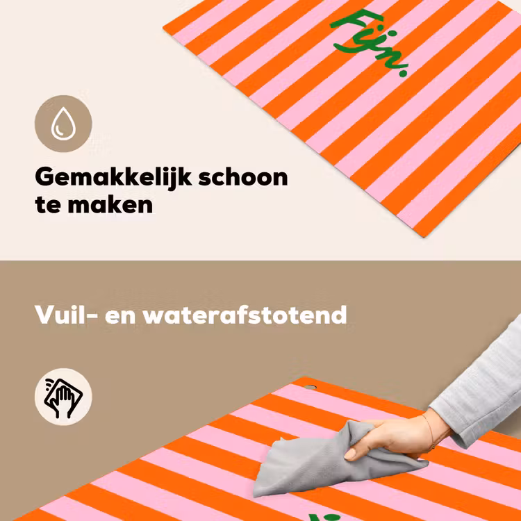 Patroon - Oranje - Fijn - Strepen Inductie beschemer met haakjes klein -ky-schoon-nl