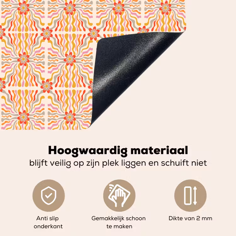 Patroon - Retro - Kleur Inductie beschemer met haakjes klein 777 -ky-onderkant-nl