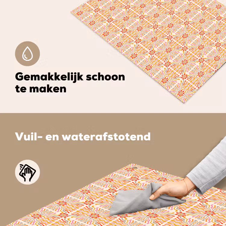 Patroon - Retro - Kleur Inductie beschemer met haakjes klein 777 -ky-schoon-nl
