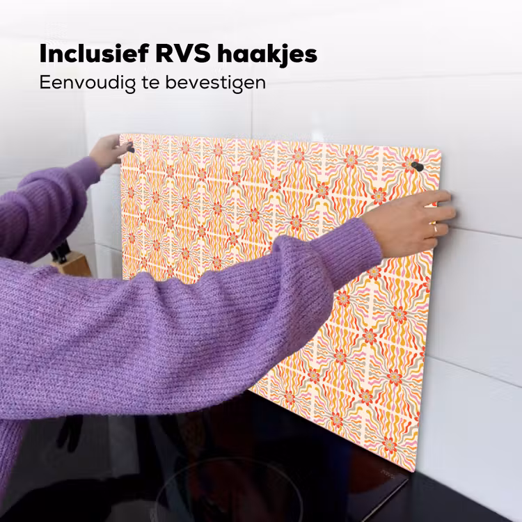 Patroon - Retro - Kleur Inductie beschemer met haakjes klein 777 -ky-ophangen-nl