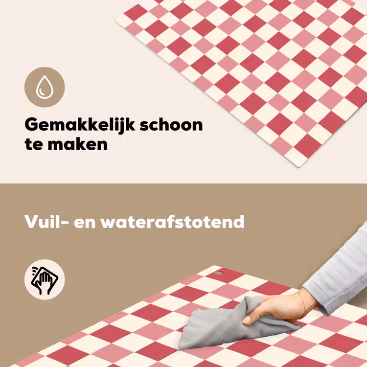 Patroon - Schaak - Roze Inductie beschemer met haakjes klein 777 -ky-schoon-nl