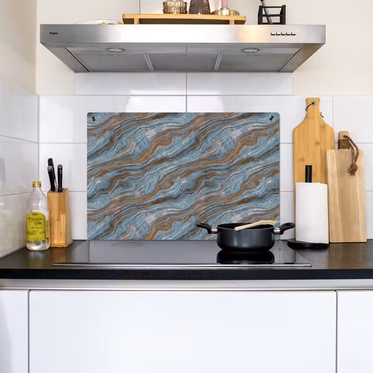 Patroon - Steen - Blauw Inductie beschemer met haakjes klein 777 -sfeer2