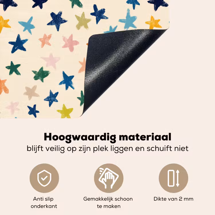 Patroon - Sterren - Kleurrijk Inductie beschemer met haakjes klein 777 -ky-onderkant-nl