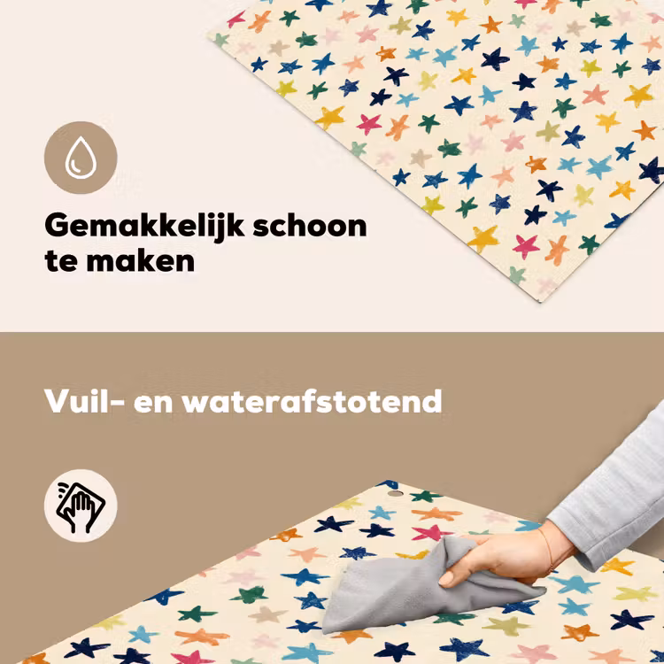 Patroon - Sterren - Kleurrijk Inductie beschemer met haakjes klein 777 -ky-schoon-nl