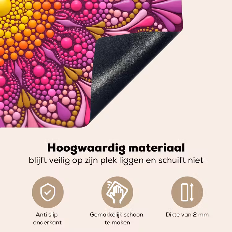 Patroon - Stippen - Abstract - Kleurrijk Inductie beschemer met haakjes klein -ky-onderkant-nl