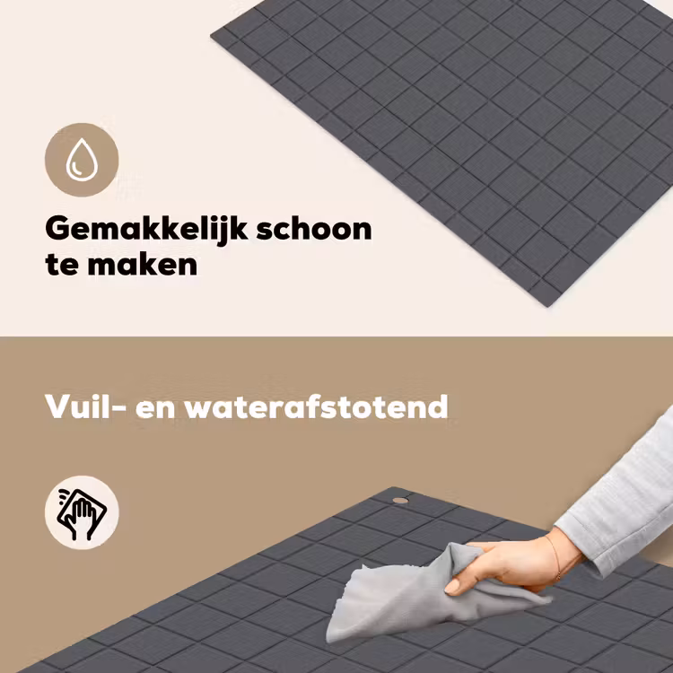 Patroon - Tegel - Grafiet - Grijs Inductie beschemer met haakjes klein 777 -ky-schoon-nl