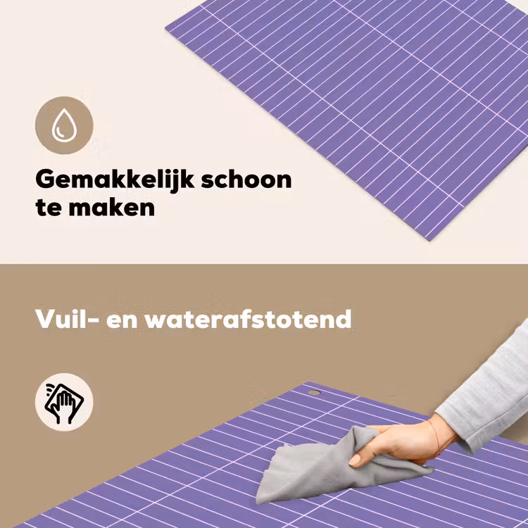 Patroon - Tegel - Lila Inductie beschemer met haakjes klein 777 -ky-schoon-nl