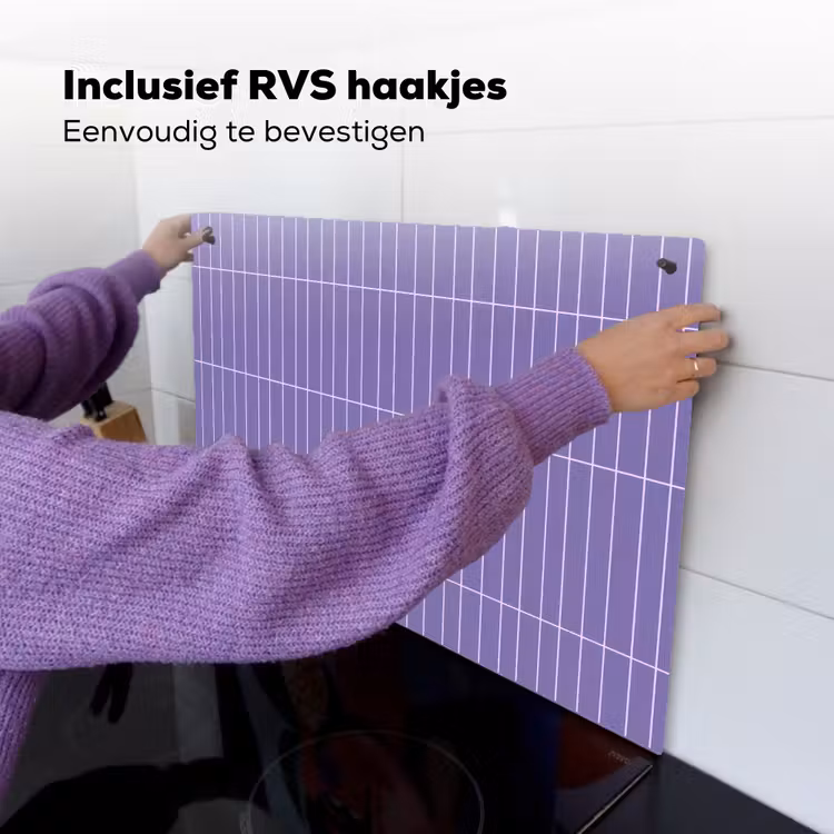 Patroon - Tegel - Lila Inductie beschemer met haakjes klein 777 -ky-ophangen-nl