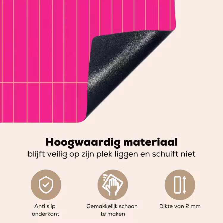 Patroon - Tegel - Magenta - Roze Inductie beschemer met haakjes klein 777 -ky-onderkant-nl