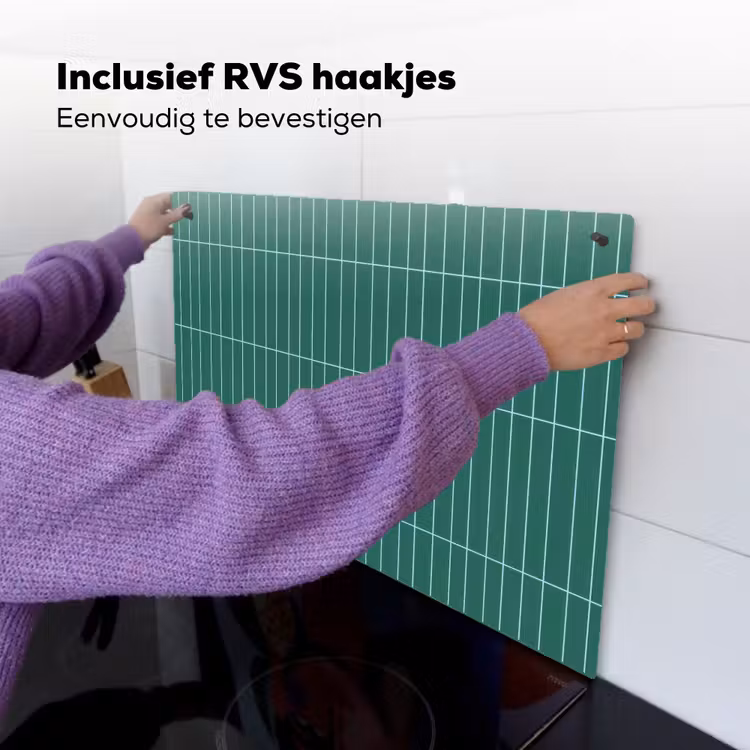 Patroon - Tegel - Saliegroen Inductie beschemer met haakjes klein 777 -ky-ophangen-nl