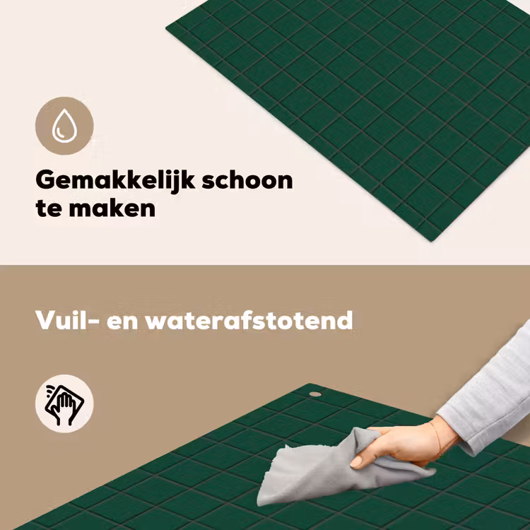 Patroon - Tegels - Dennen - Groen Inductie beschemer met haakjes klein 777 -ky-schoon-nl