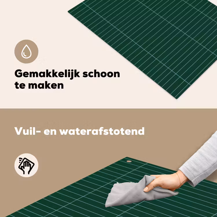 Patroon - Tegels - Donkergroen Inductie beschemer met haakjes klein 777 -ky-schoon-nl