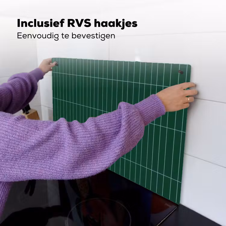 Patroon - Tegels - Donkergroen Inductie beschemer met haakjes klein 777 -ky-ophangen-nl