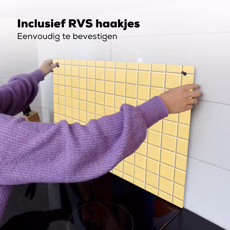 Patroon - Tegels - Geel Inductie beschemer met haakjes klein 777 -ky-ophangen-nl