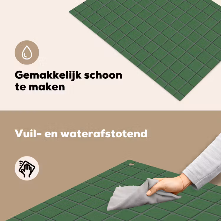 Patroon - Tegels - Groen Inductie beschemer met haakjes klein 777 -ky-schoon-nl