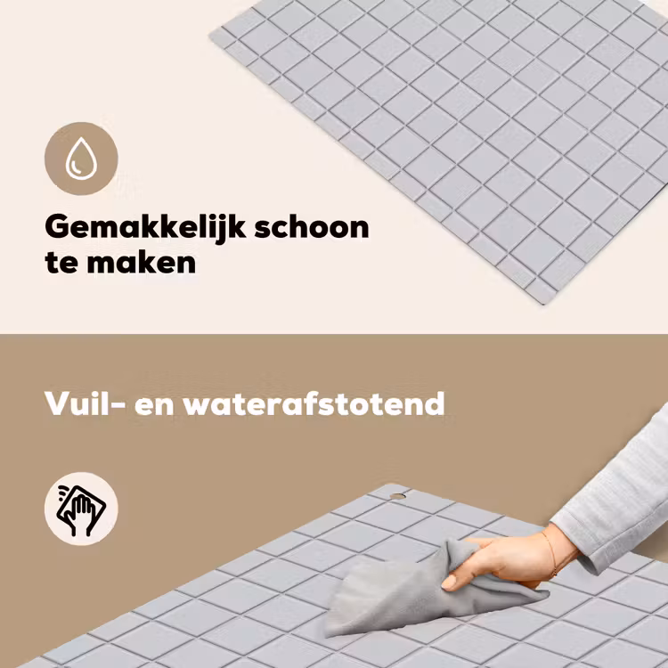 Patroon - Tegels - Licht - Grijs Inductie beschemer met haakjes klein 777 -ky-schoon-nl