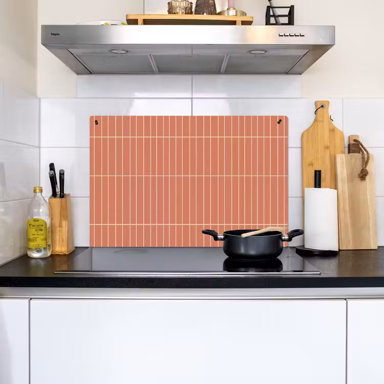 Patroon - Tegels - Terracotta Inductie beschemer met haakjes klein 777 -sfeer2