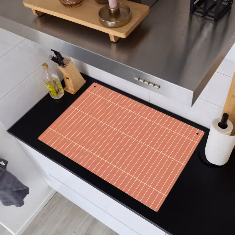 Patroon - Tegels - Terracotta Inductie beschemer met haakjes klein 777 -sfeer1
