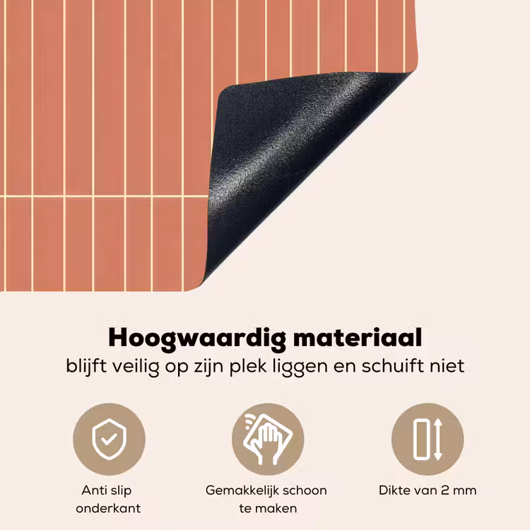 Patroon - Tegels - Terracotta Inductie beschemer met haakjes klein 777 -ky-onderkant-nl