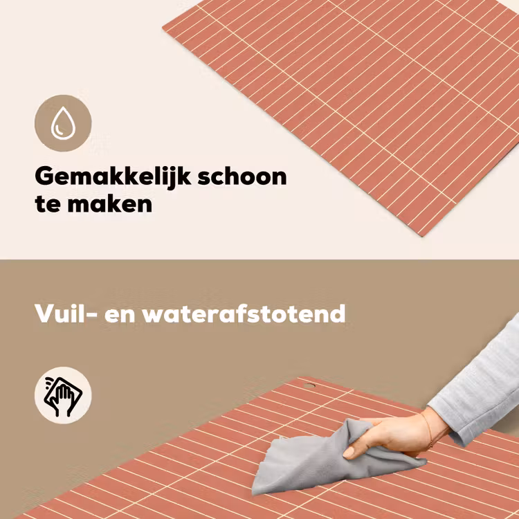 Patroon - Tegels - Terracotta Inductie beschemer met haakjes klein 777 -ky-schoon-nl