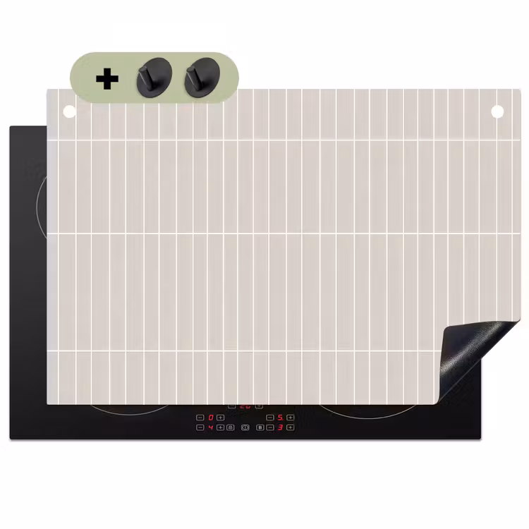 Patroon - Tegels - Zand Inductie beschemer met haakjes klein 777 -3d