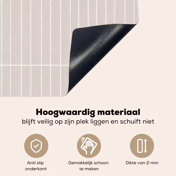 Patroon - Tegels - Zand Inductie beschemer met haakjes klein 777 -ky-onderkant-nl