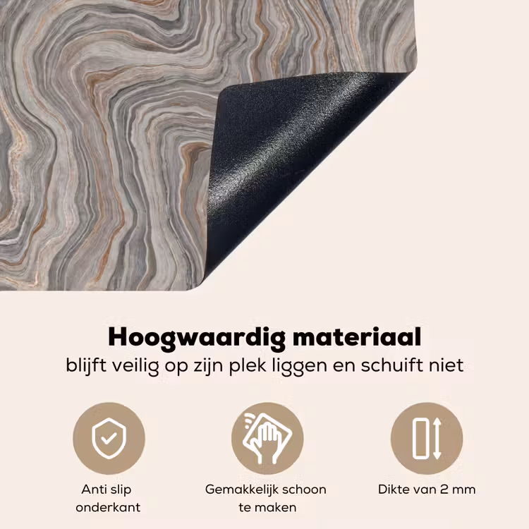 Patroon - Textuur - Grijs Inductie beschemer met haakjes klein 777 -ky-onderkant-nl