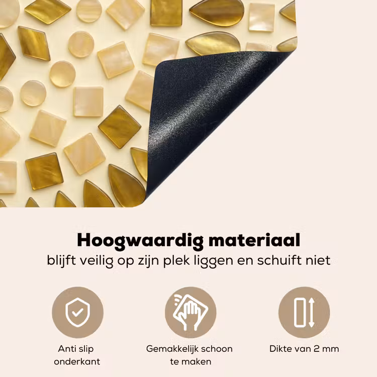 Patroon - Vormen - Mozaïek - Abstract - Goud Inductie beschemer met haakjes klein -ky-onderkant-nl