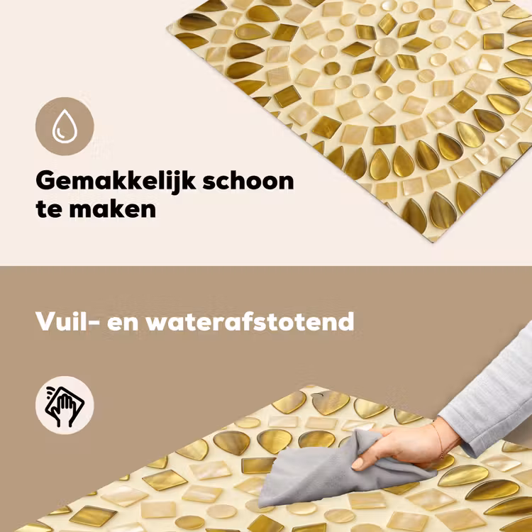 Patroon - Vormen - Mozaïek - Abstract - Goud Inductie beschemer met haakjes klein -ky-schoon-nl