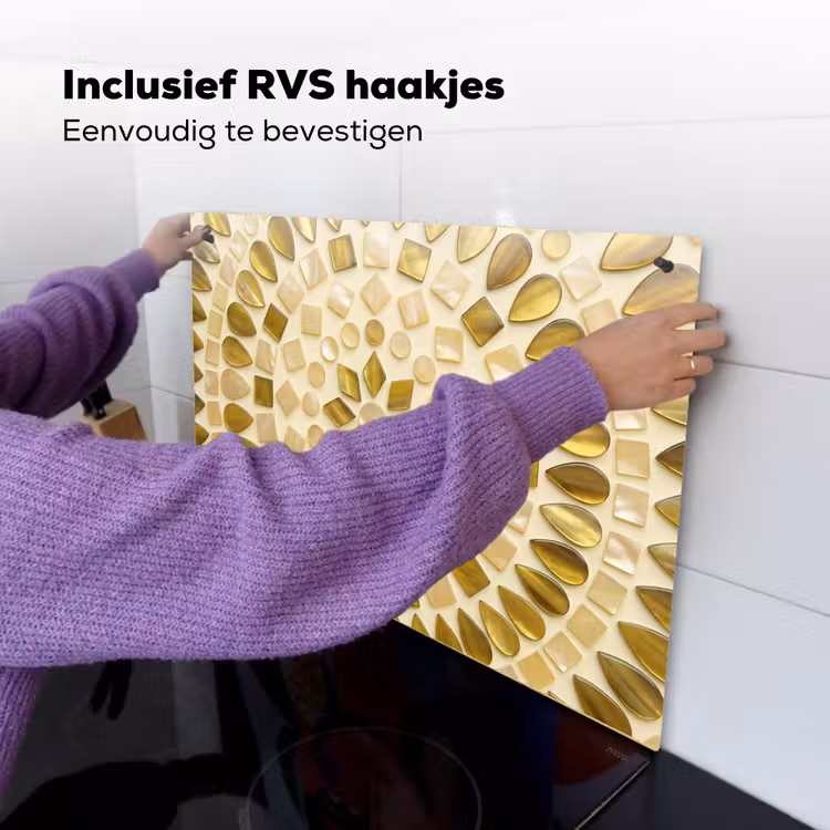 Patroon - Vormen - Mozaïek - Abstract - Goud Inductie beschemer met haakjes klein -ky-ophangen-nl