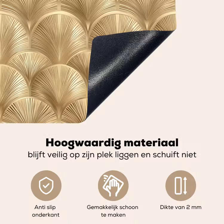 Patroon - Waaier - Goud Inductie beschemer met haakjes klein 777 -ky-onderkant-nl