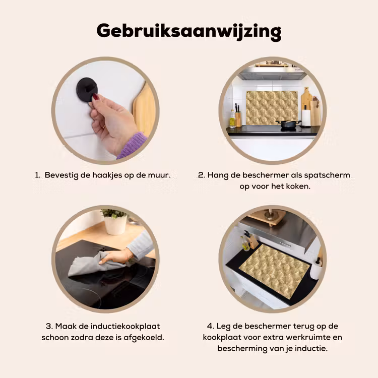 Patroon - Waaier - Goud Inductie beschemer met haakjes klein 777 -ky-gebruik-nl