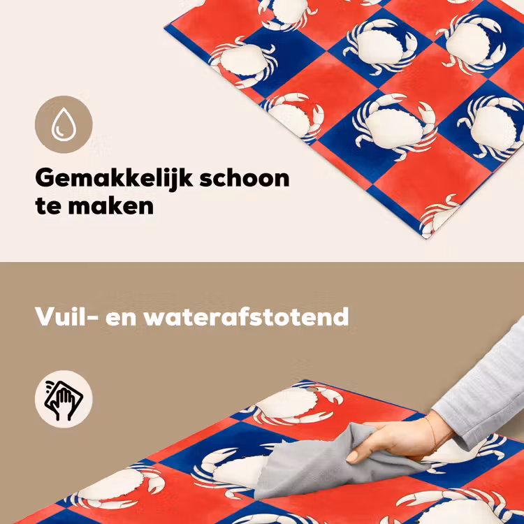 Patroon - Zeeleven - Rood - Blauw - Abstract Inductie beschemer met haakjes klein -ky-schoon-nl