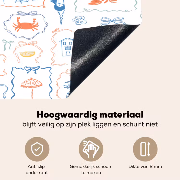 Zee - Sfeer - Strand - Multi Inductie beschemer met haakjes klein 777 -ky-onderkant-nl