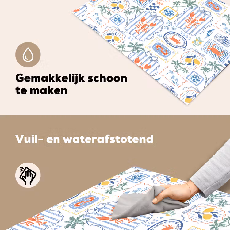 Zee - Sfeer - Krab - Blauw Inductie beschemer met haakjes klein 777 -ky-schoon-nl