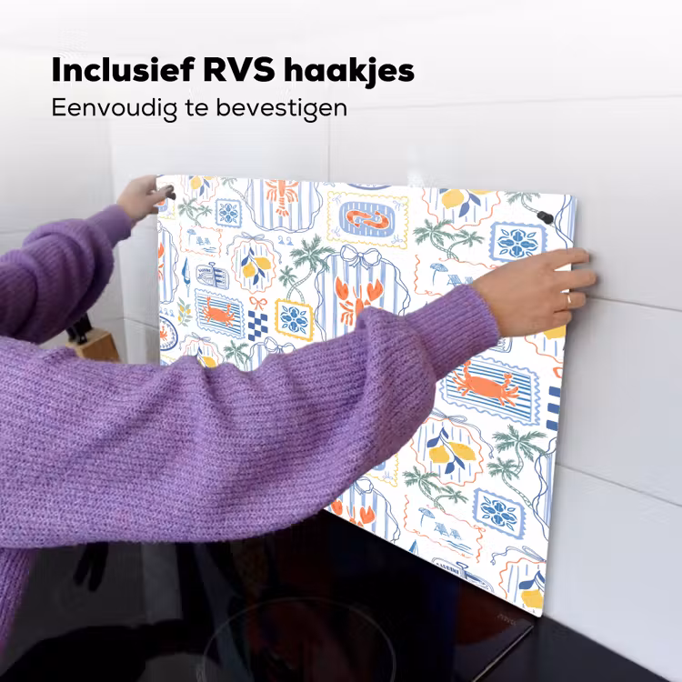 Zee - Sfeer - Krab - Blauw Inductie beschemer met haakjes klein 777 -ky-ophangen-nl