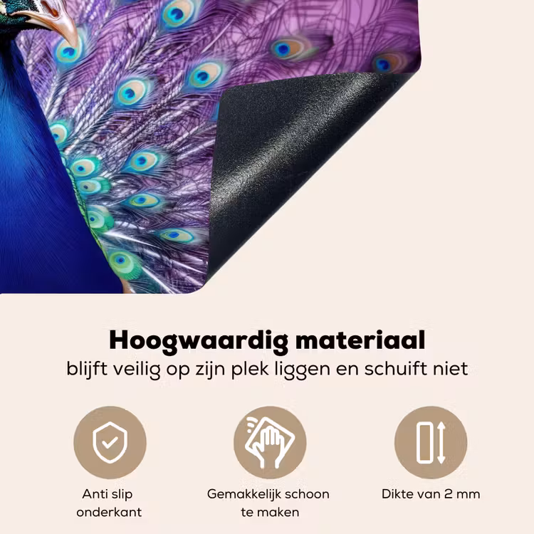Pauw - Koksmuts - Cool - Paars Inductie beschemer met haakjes klein -ky-onderkant-nl