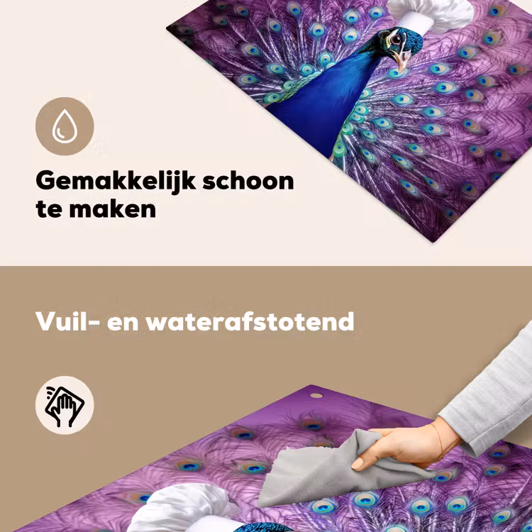 Pauw - Koksmuts - Cool - Paars Inductie beschemer met haakjes klein -ky-schoon-nl